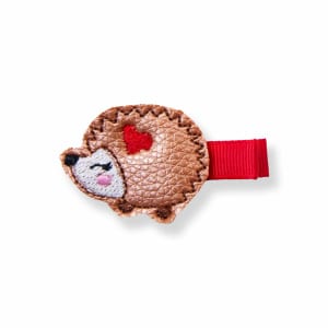 Barrette enfant – Petit hérisson brodé