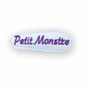 Barrette clic-clac phosphorescente Halloween – “Petit Monstre” violet