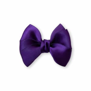 Barrette nœud satin violet foncé – Accessoire cheveux anti-glisse