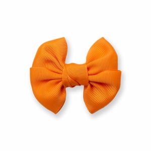 Barrette enfant nœud vintage orange – Accessoire cheveux fille