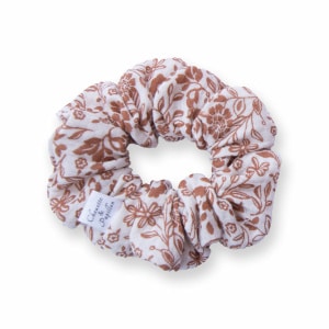 Chouchou cheveux – Double gaze Feuillage Caramel (mini ou classique)