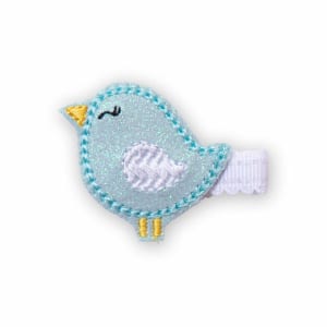 Barrette enfant oiseau bleu clair pailleté – anti-glisse