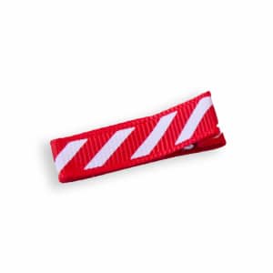 Barrette fille ruban rayé rouge et blanc – anti-glisse