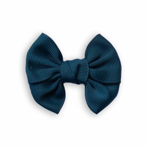 Barrette nœud fille vintage vert – anti-glisse