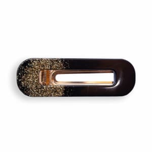 Barrette rectangulaire noire & or – en résine anti-glisse