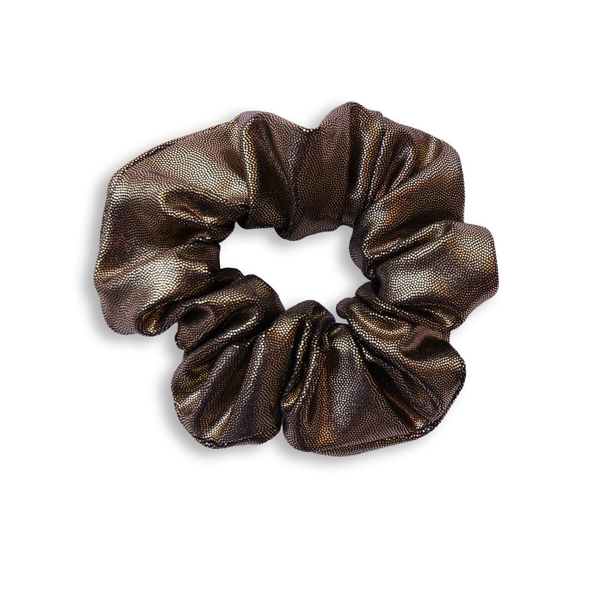 chouchou-cheveux-femme-or-noir Chouchou cheveux waterproof bronze métallisé, résistant à l’eau, idéal pour les coiffures d’hiver – Chouette & Papillon