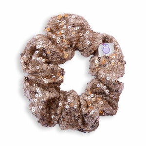 Chouchou cheveux fille & femme – sequins or – deux tailles