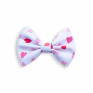 Barrette anti-glisse nœud enfant rose à petits cœurs