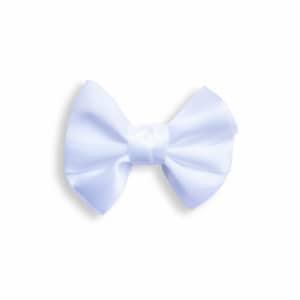 Barrette anti-glisse nœud en satin blanc